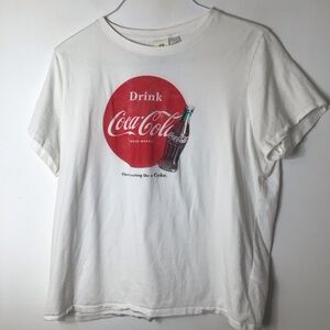 Coca-Cola Red Circle with Green Bottle Graphic Tee large